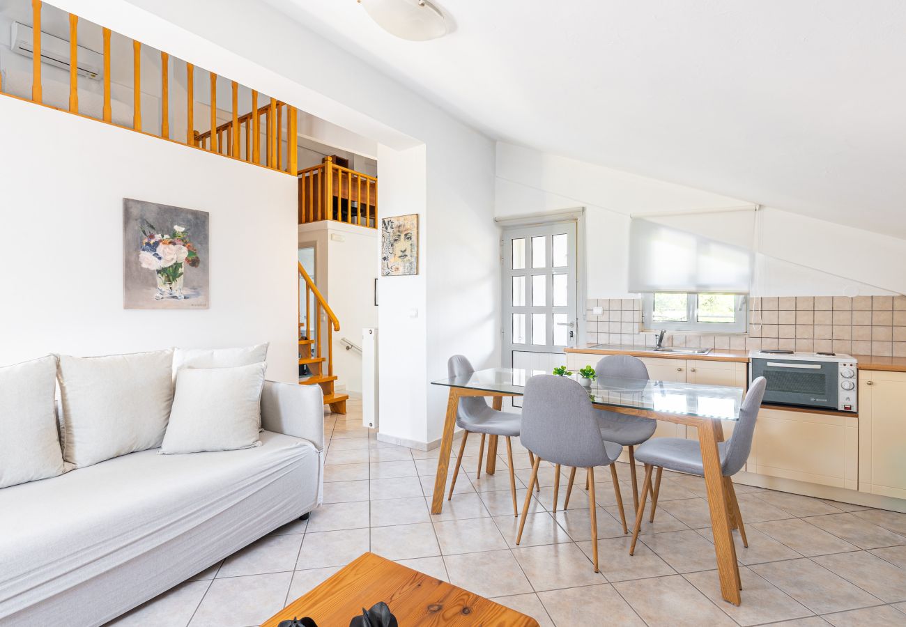Villa in Roussospiti - Charmful villa, stunning views,pool, hot tub & BBQ 