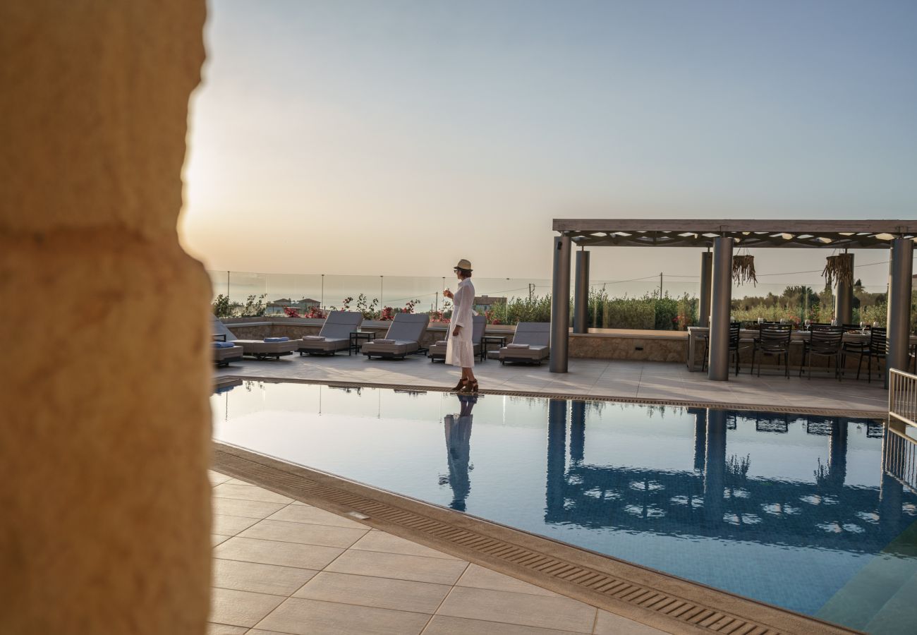 Villa in Asteri village - Stonebuilt Fortress with Pool & Sunset Seaviews