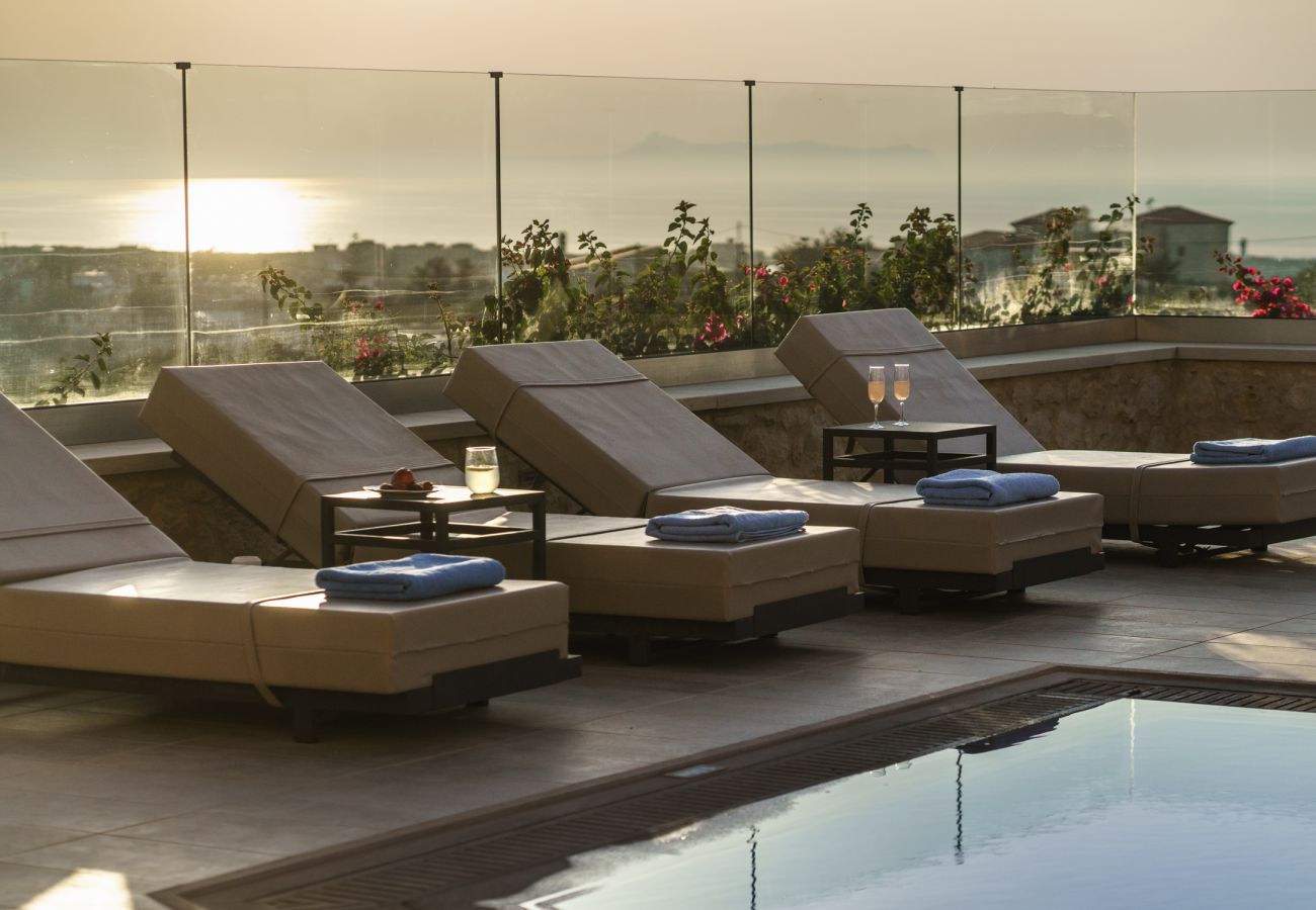 Villa in Asteri village - Stonebuilt Fortress with Pool & Sunset Seaviews