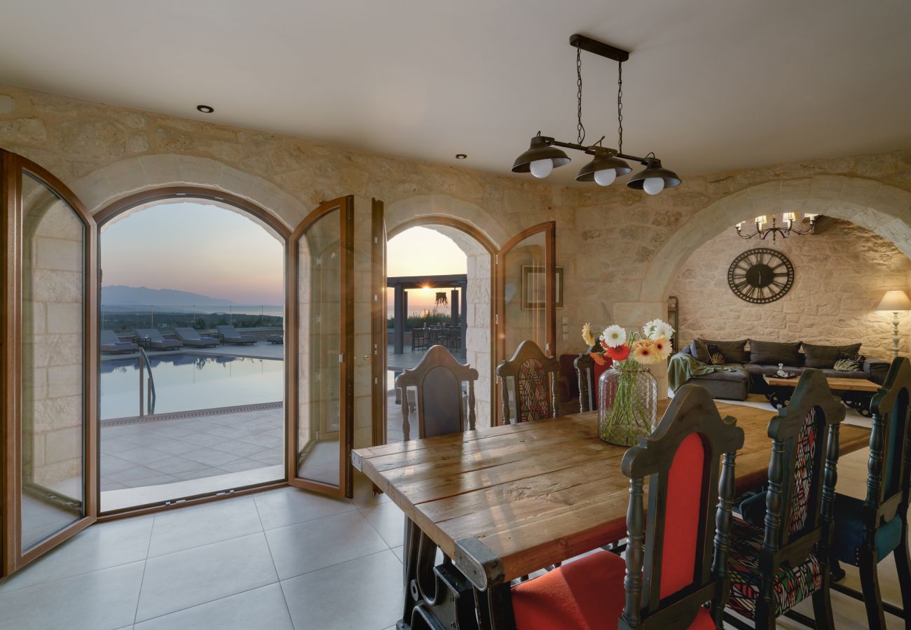 Villa in Asteri village - Stonebuilt Fortress with Pool & Sunset Seaviews