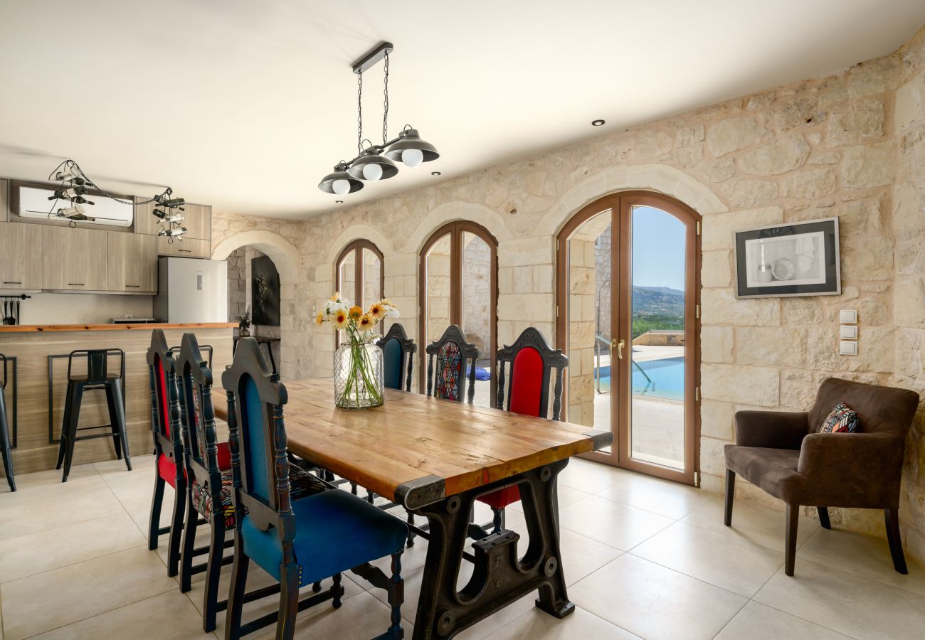 Villa in Asteri village - Stonebuilt Fortress with Pool & Sunset Seaviews