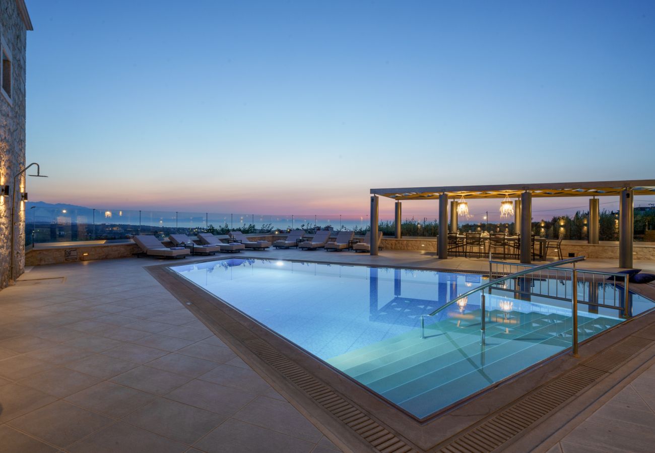 Villa in Asteri village - Stonebuilt Fortress with Pool & Sunset Seaviews