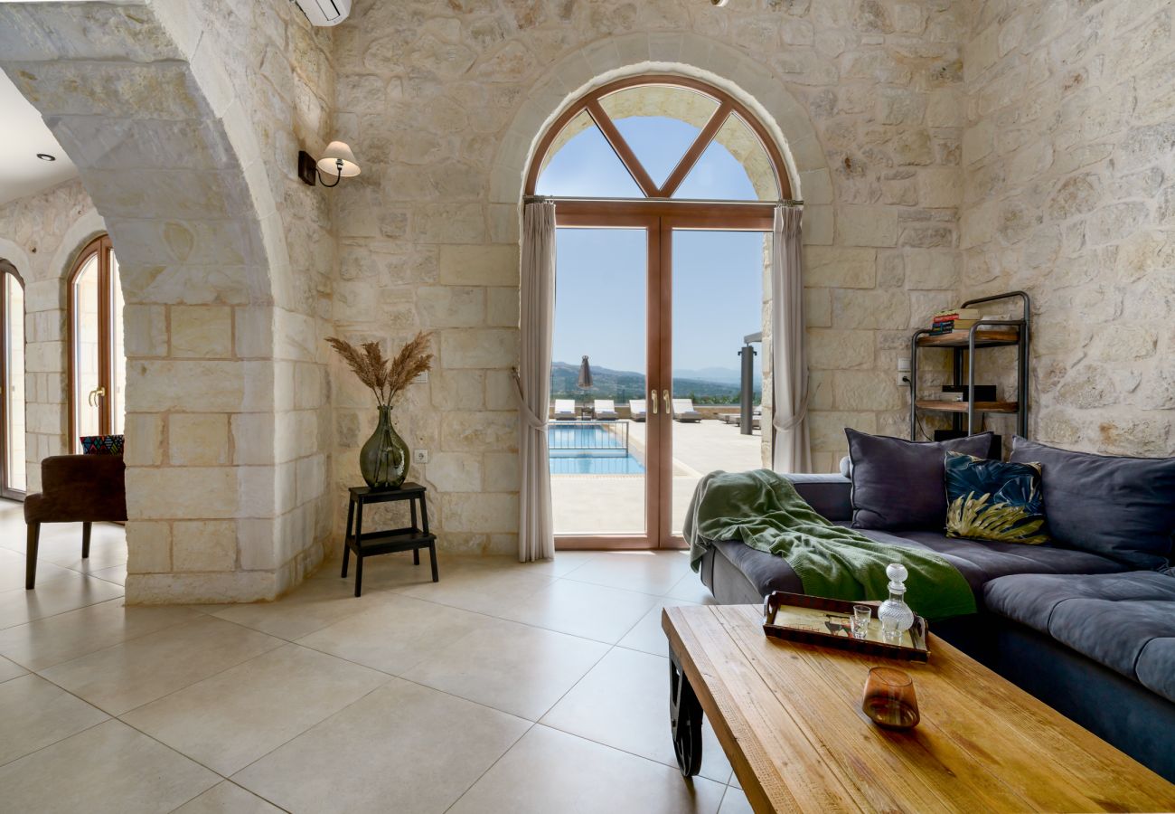 Villa in Asteri village - Stonebuilt Fortress with Pool & Sunset Seaviews
