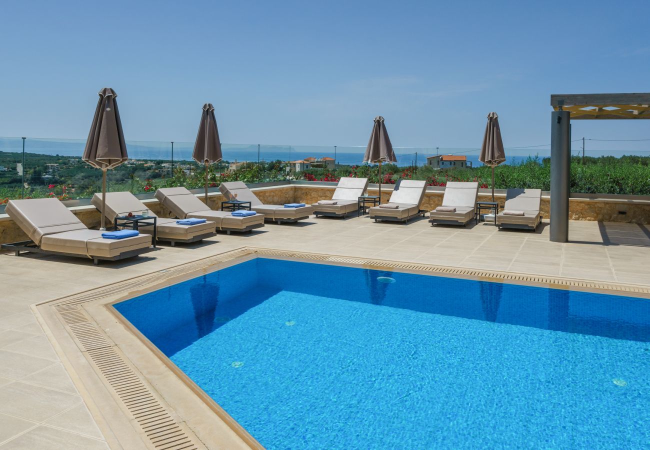 Villa in Asteri village - Stonebuilt Fortress with Pool & Sunset Seaviews