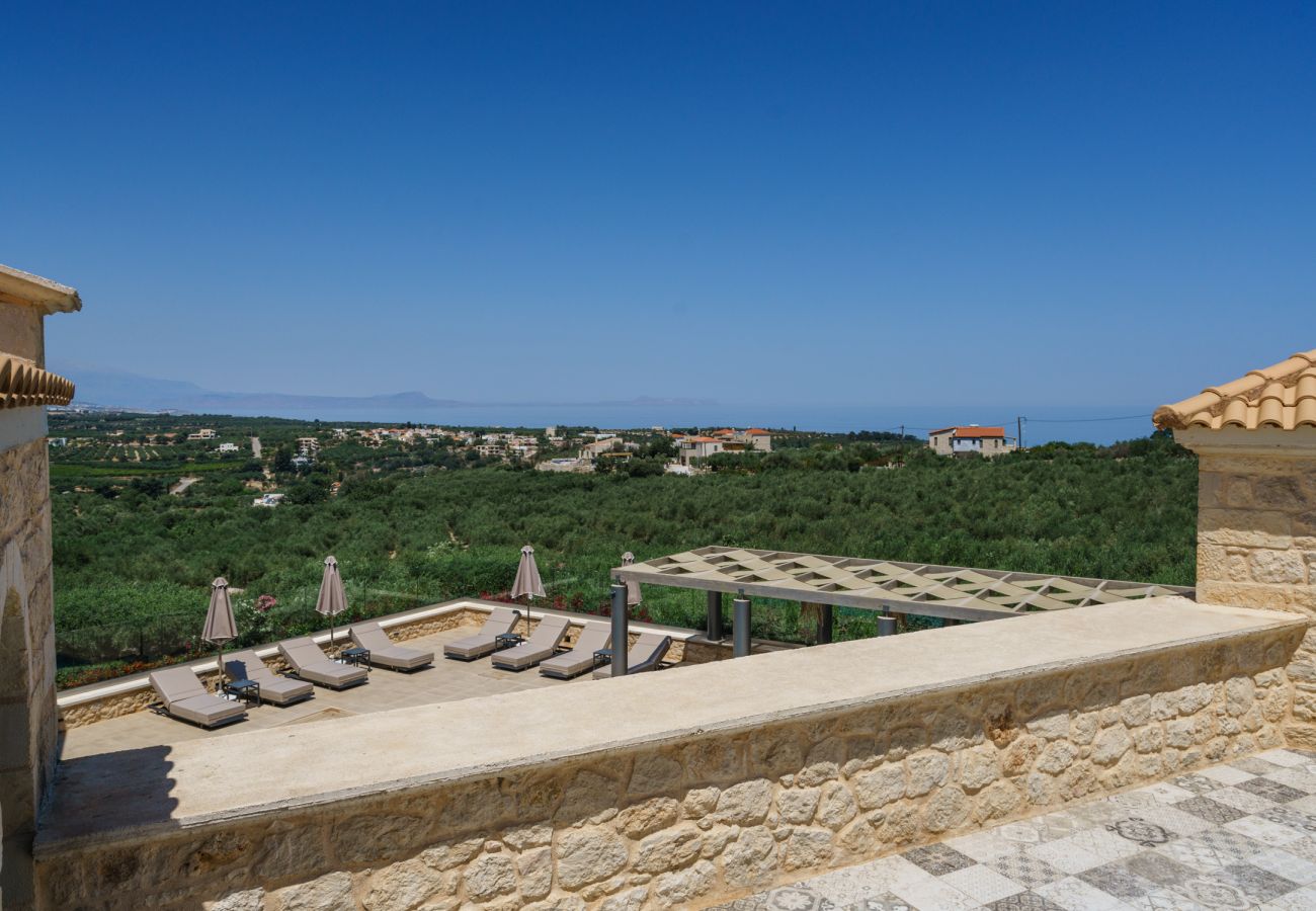Villa in Asteri village - Stonebuilt Fortress with Pool & Sunset Seaviews