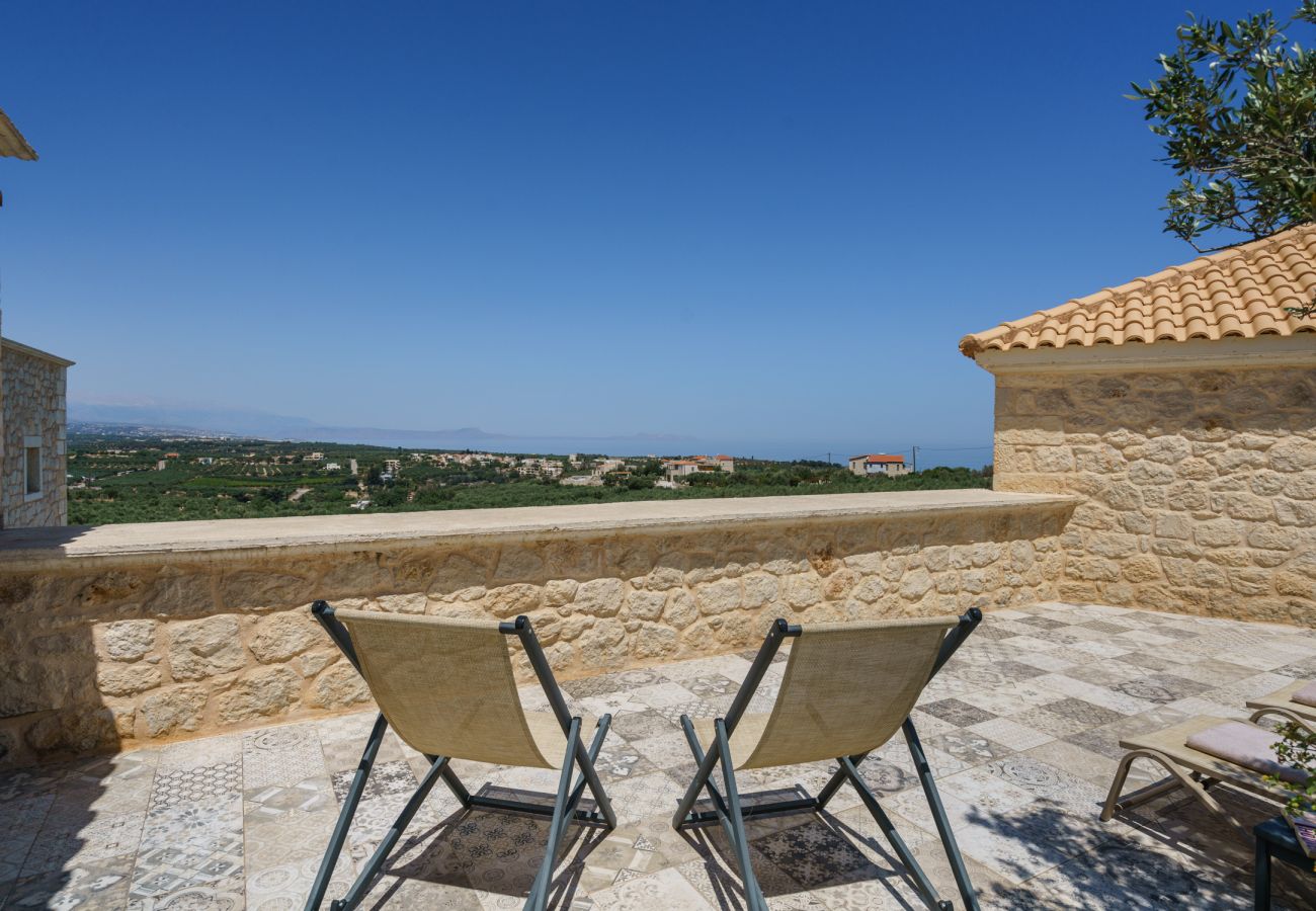 Villa in Asteri village - Stonebuilt Fortress with Pool & Sunset Seaviews