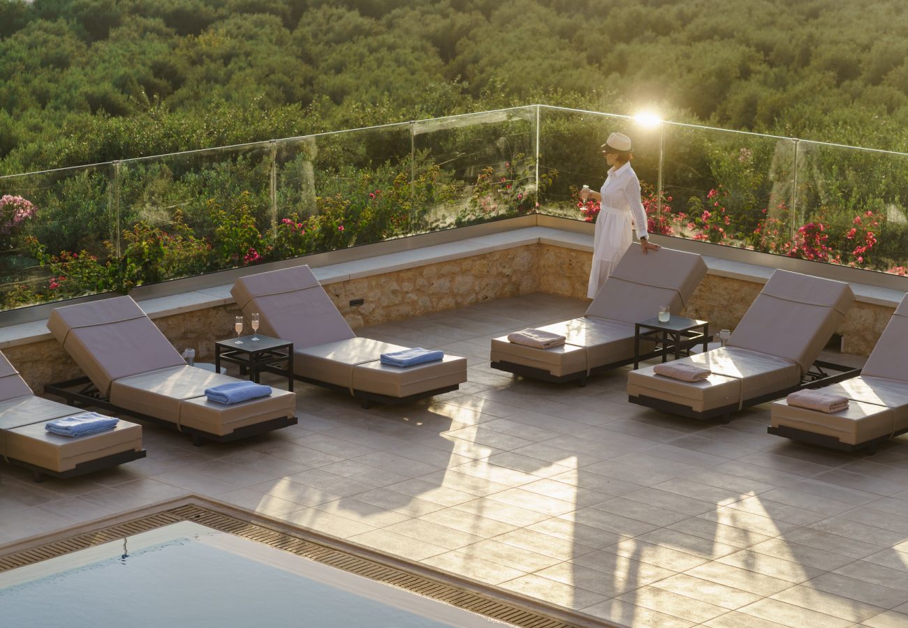 Villa in Asteri village - Stonebuilt Fortress with Pool & Sunset Seaviews