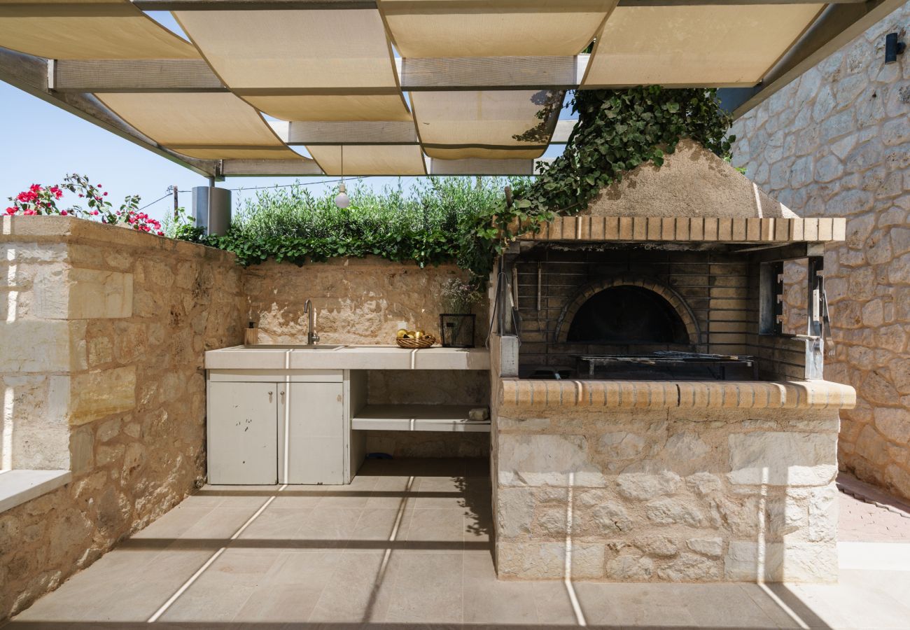 Villa in Asteri village - Stonebuilt Fortress with Pool & Sunset Seaviews