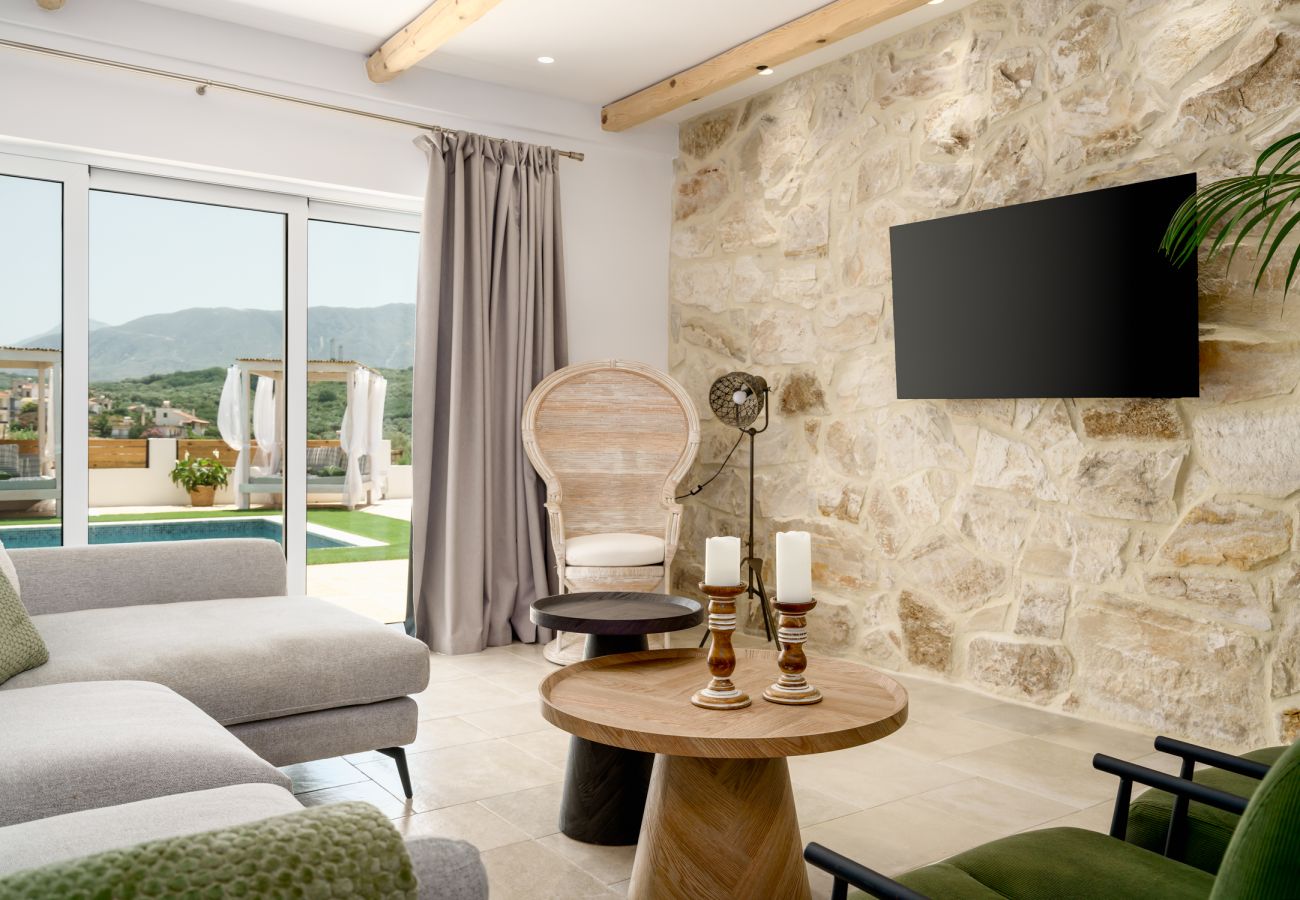 Villa in Dramia - Yammas Stone Villa | Private Pool, 5BR, Boho Style