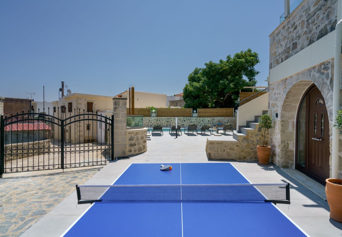 Villa in Kato Poros - Villa Angelo | Bohemian Stone Escape with Pool near Rethymno