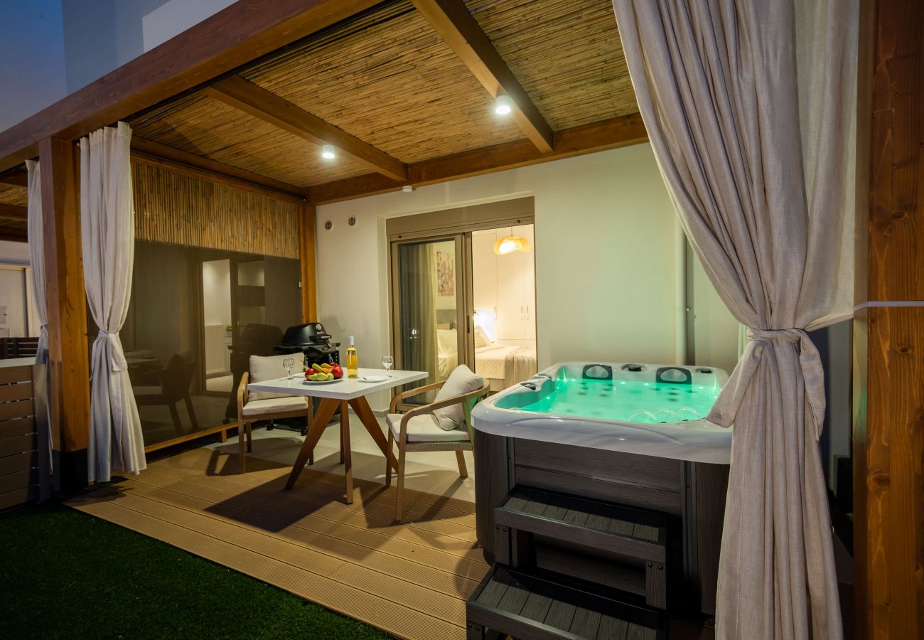 Apartment in Rethymno Town - 1-Bedroom Beachfront Urban Retreat with Outdoor Hot Tub