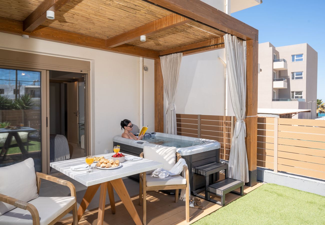 Apartment in Rethymno Town - 1-Bedroom Beachfront Urban Retreat with Outdoor Hot Tub