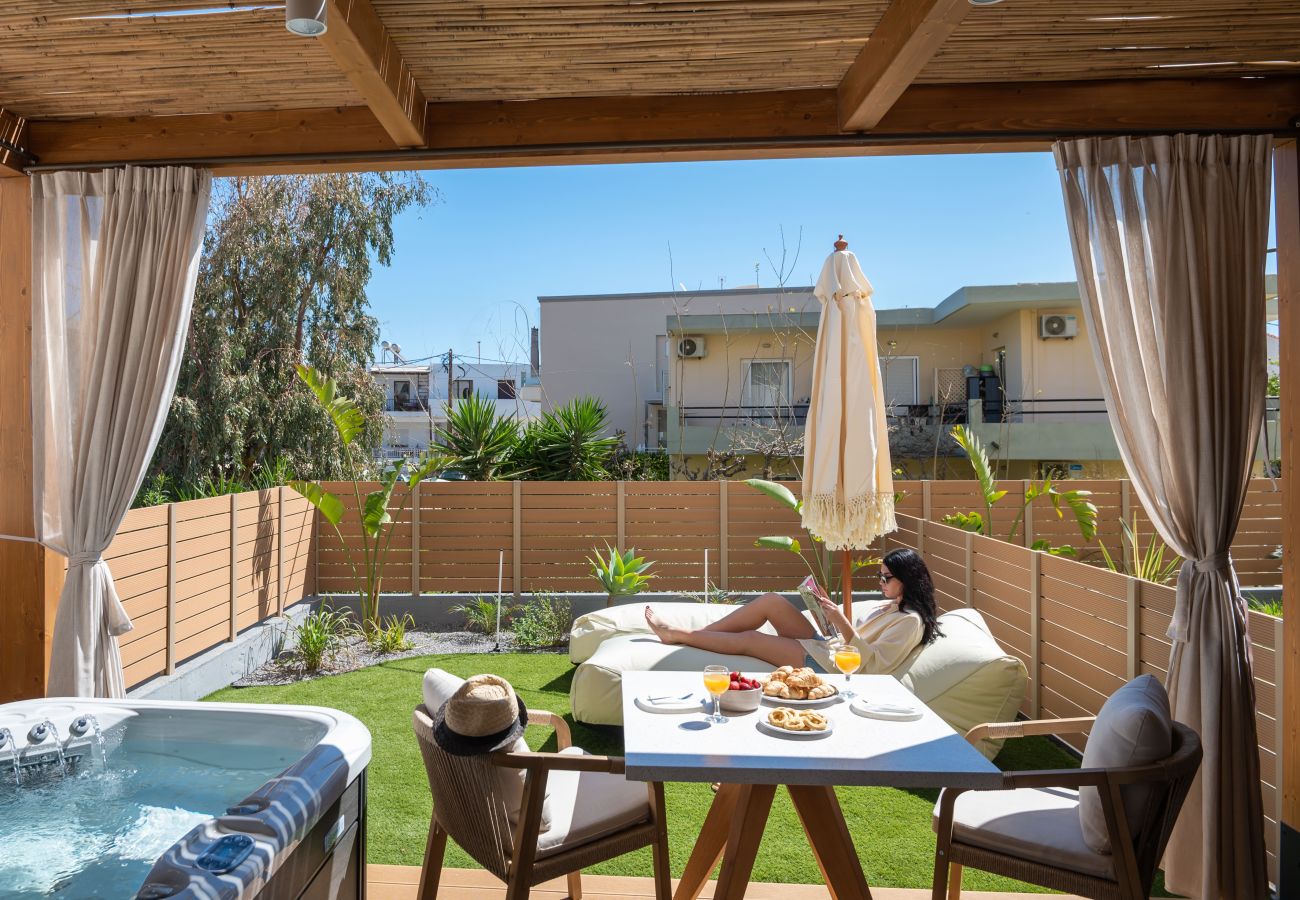 Apartment in Rethymno Town - 1-Bedroom Beachfront Urban Retreat with Outdoor Hot Tub